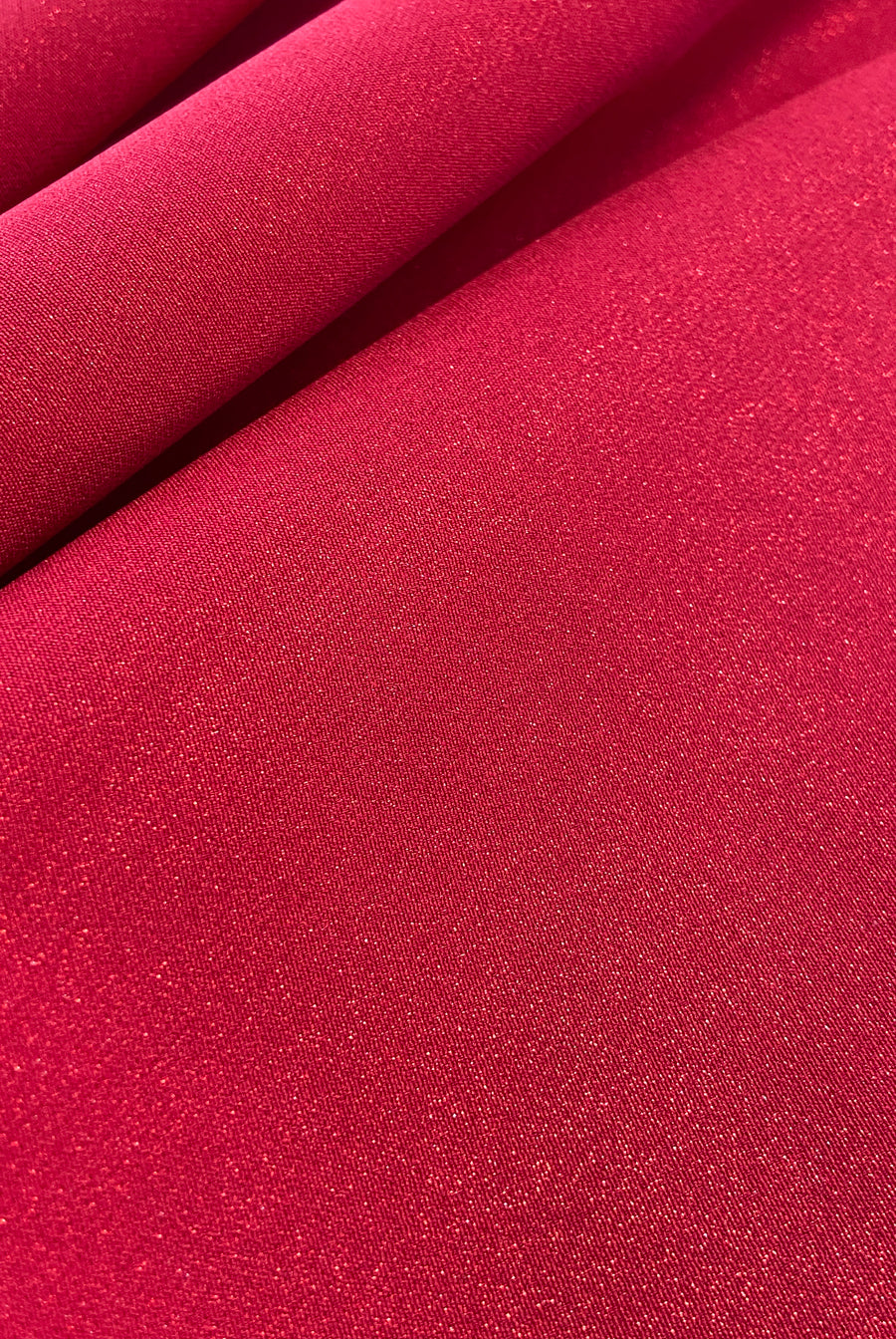 397-1 Elegantes Kleid mit längerem Rücken - rot mit Glitzer