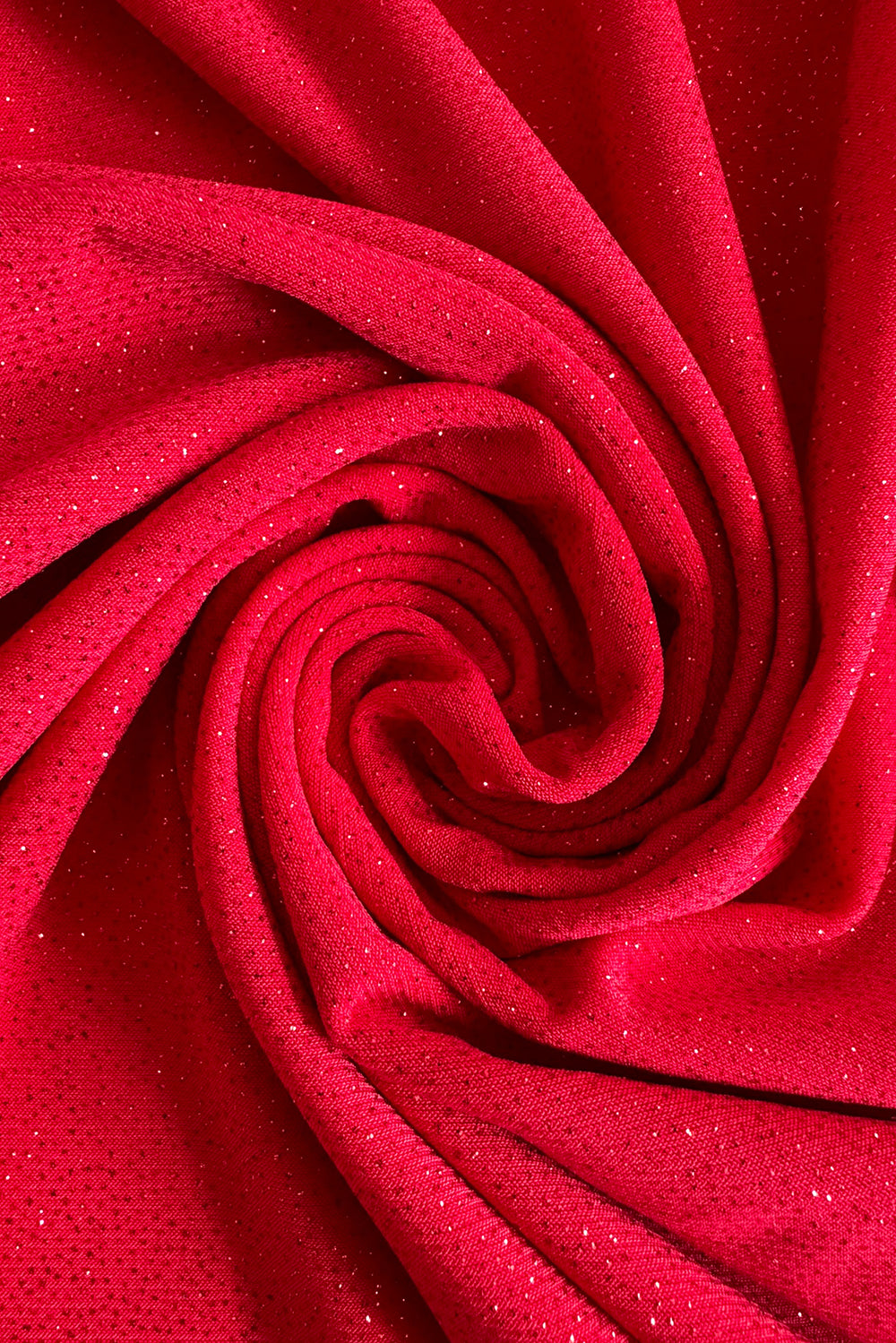 529-3 ELEONORA klassisches Kleid mit Ausschnitt auf der Rückseite - rot mit Glitzer