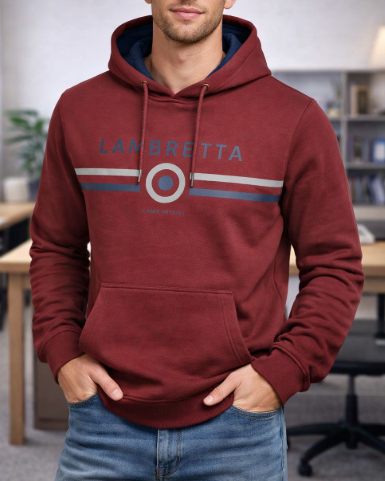 Stylischer Lambretta Herren Hoodie - XXL – Bordeaux