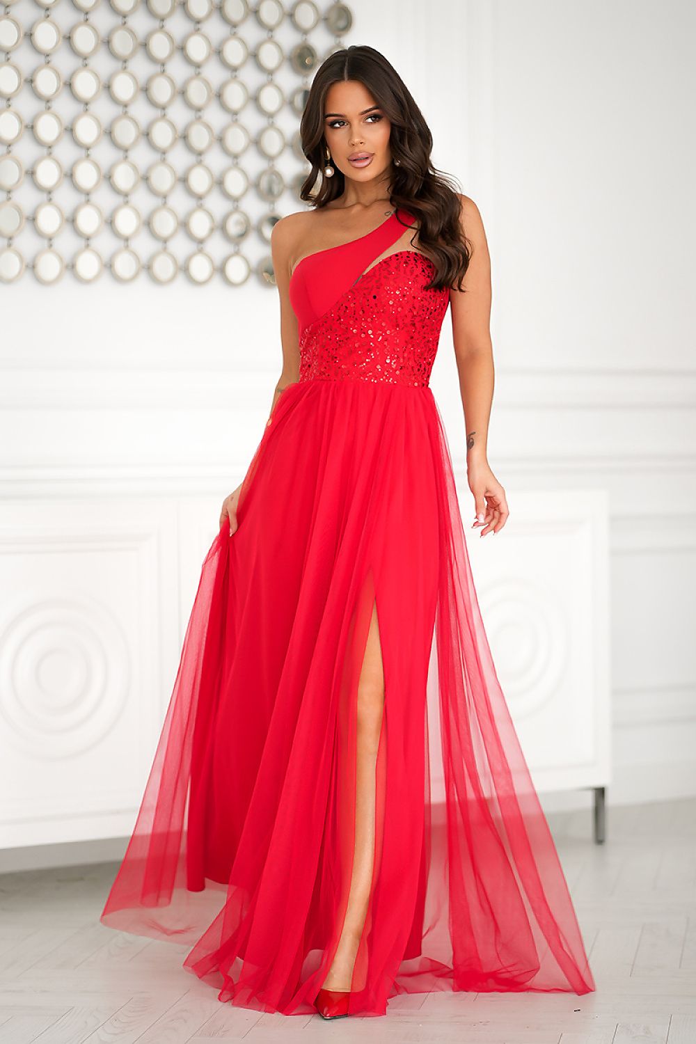 Langes Kleid model 204863 Bicotone