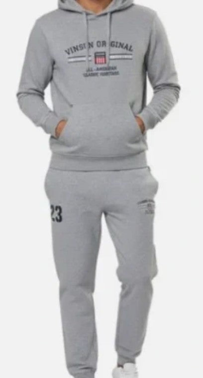 SET - Vinson Herren Trainingsanzug Grau – Hoodie + Jogginghose Sweatanzug