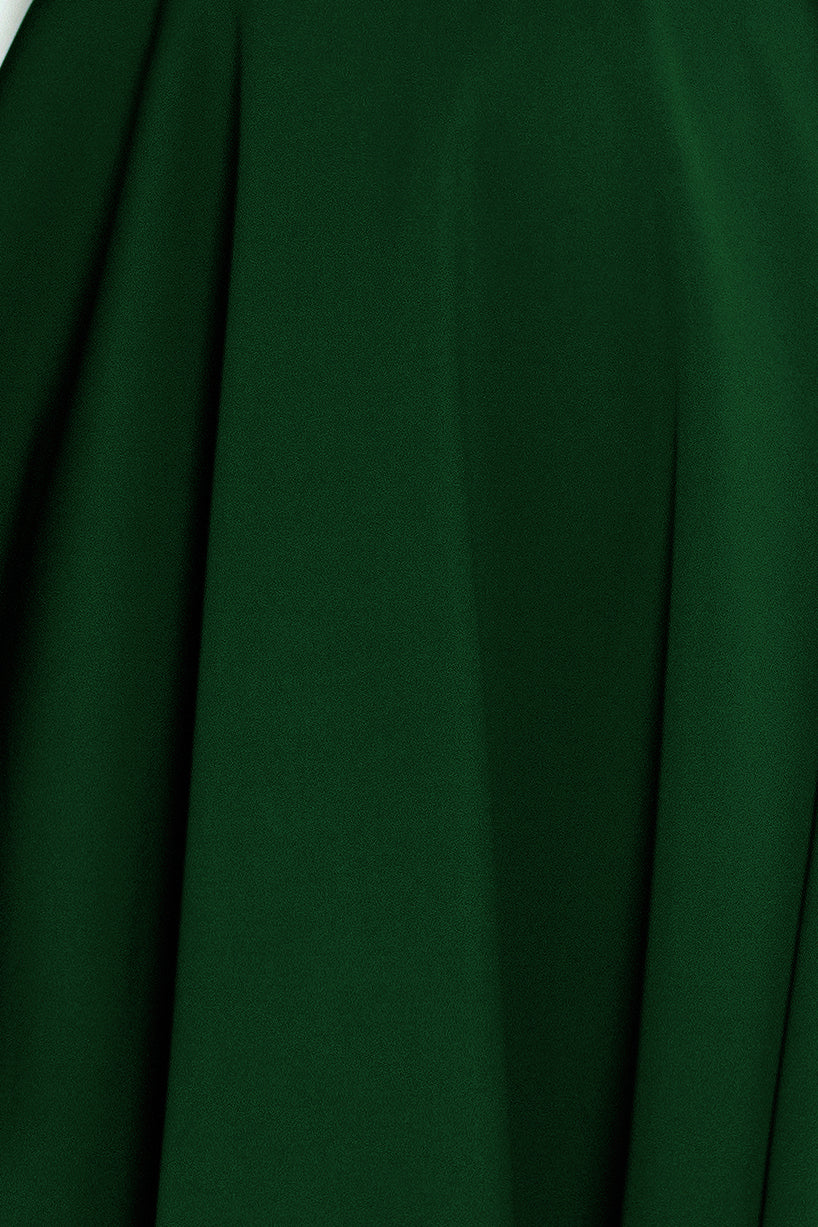 114-10 Ausgestelltes Kleid - herzförmiger Ausschnitt - dunkelgrün