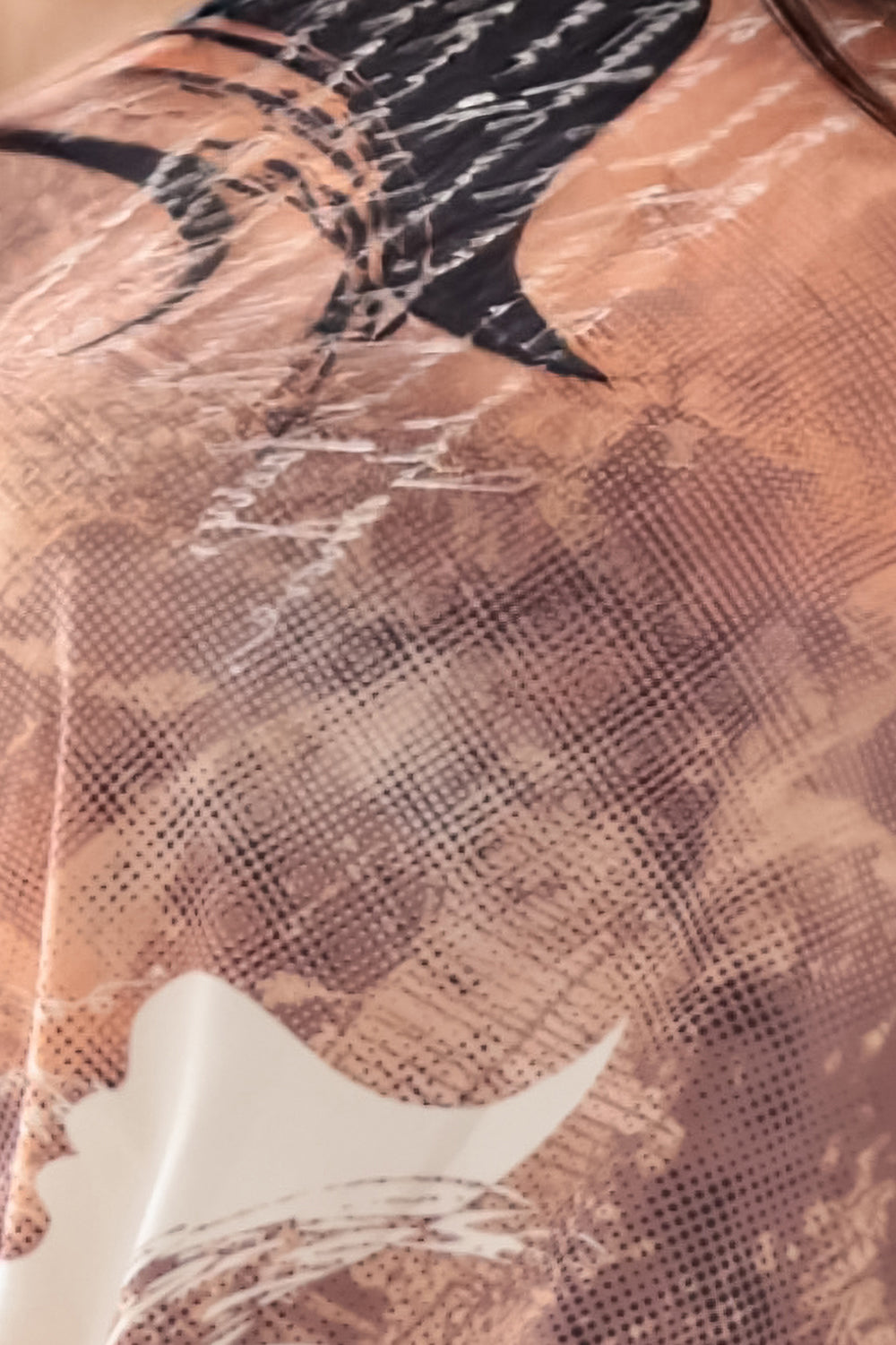 13-168 Sportkleid mit Taschen und Bändern - Kupfermuster mit Aufschriften