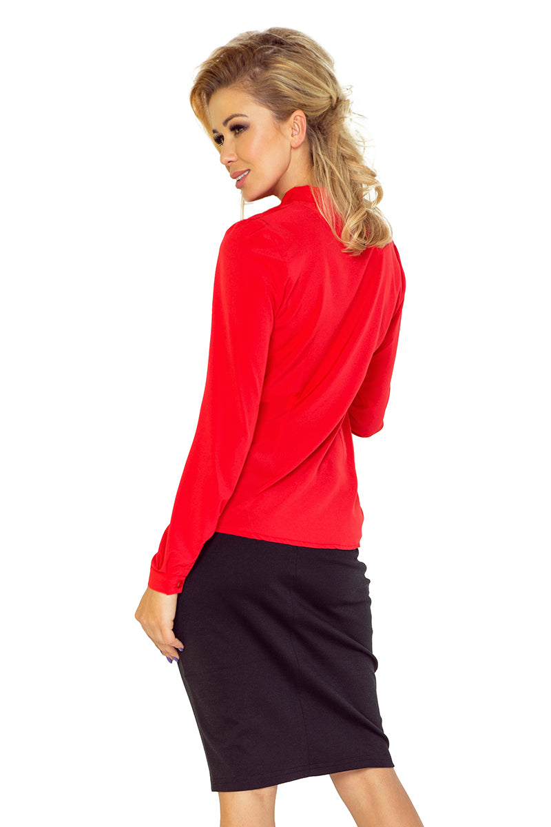 Bluse mit Bindung - rot 140-3