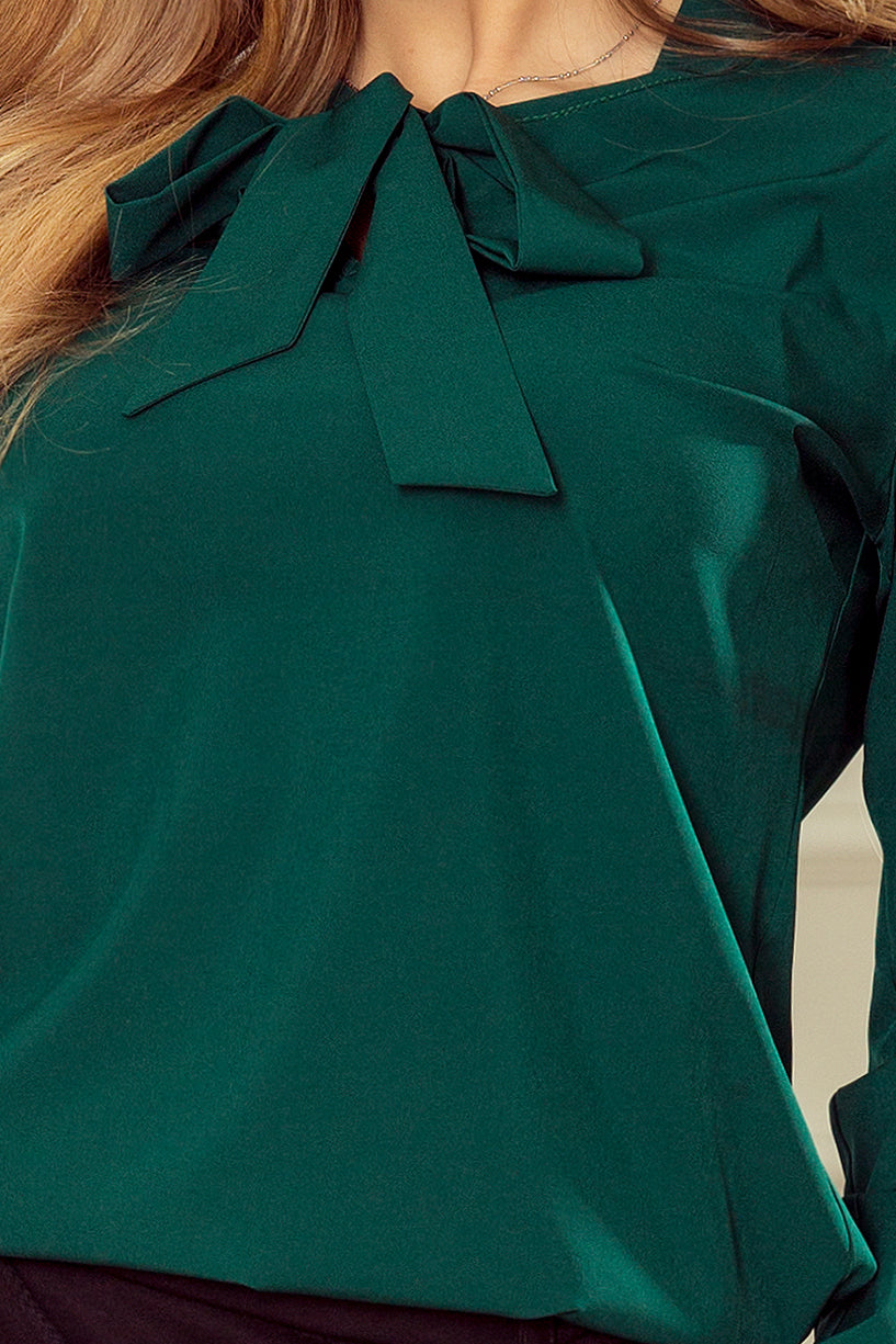 Bluse mit Bindung - grün 140-9