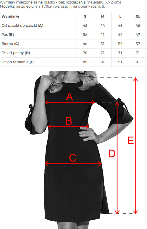 217-4 NEVA Trapezförmiges Kleid mit ausgestellten Ärmeln - Pastellrosa