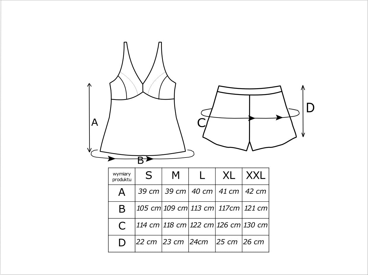 Satin-Pyjama mit Spitze - Mari 1/2 bordowa