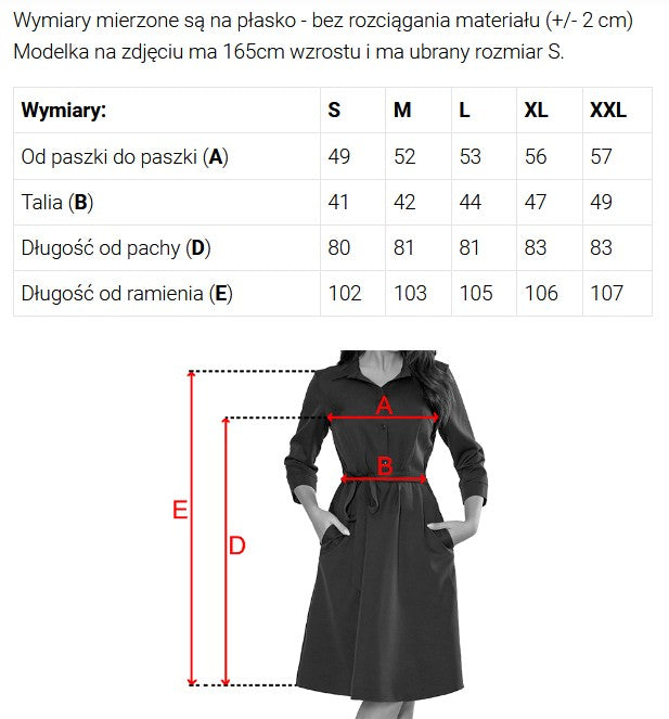 286-6 SANDY Ausgestelltes Hemdblusenkleid mit Gürtel - Blau
