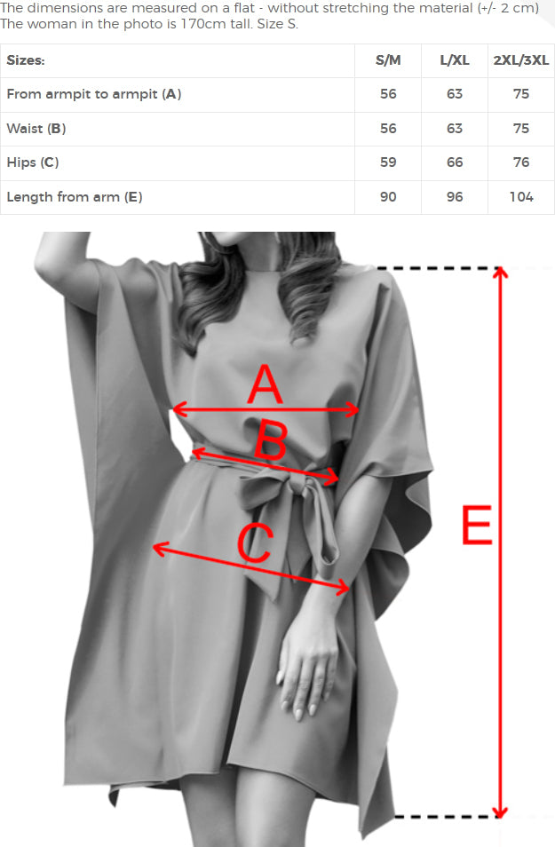 287-39 SOFIA Schmetterlingskleid mit Taillengürtel - Cappuccino