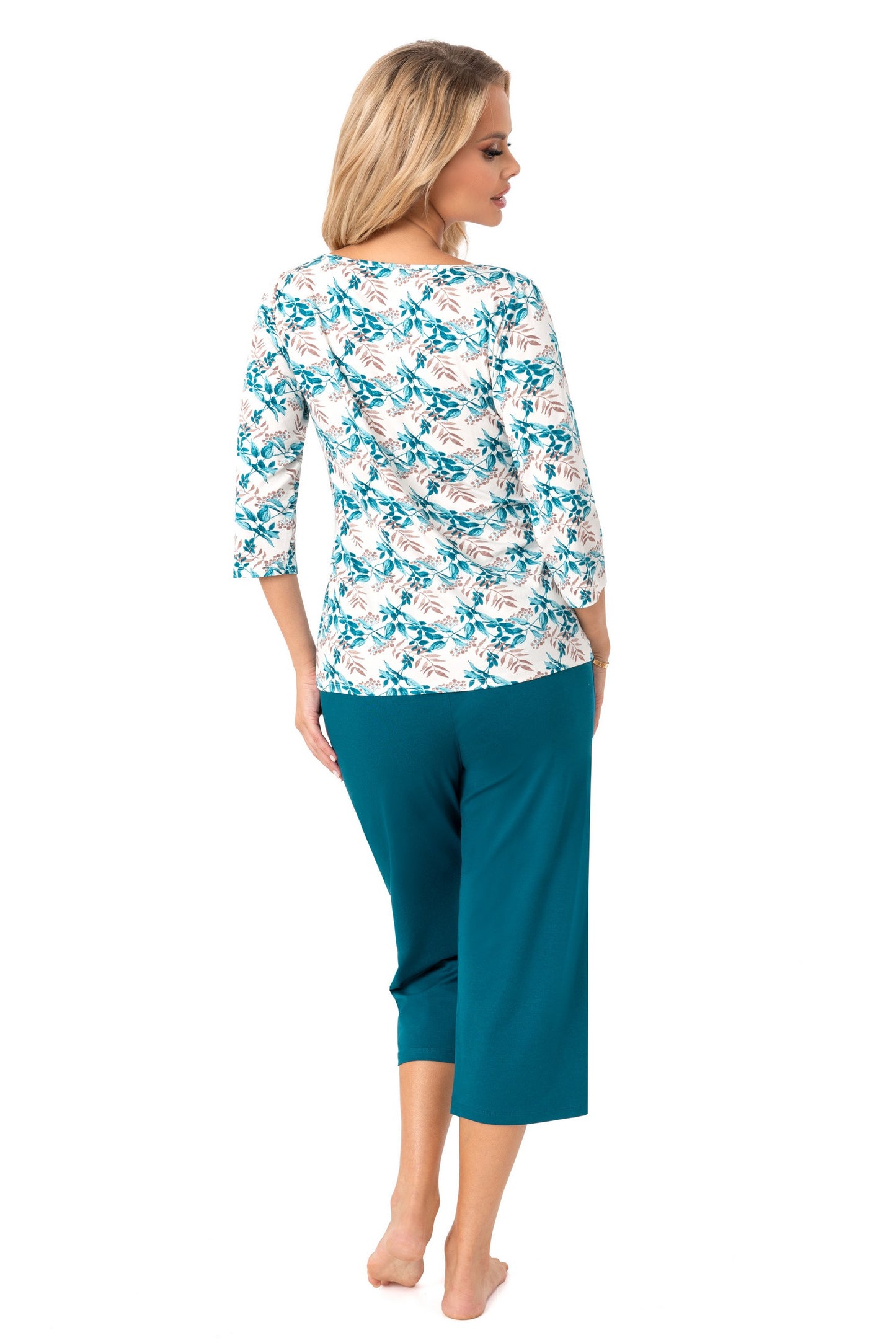 Piżama damska elegancka ze spodniami 3/4 - Irmina 3/4