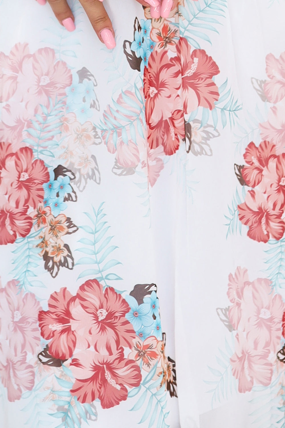 388-3 FRANCES Chiffon-Wickelkleid mit langen Ärmeln – Mallows