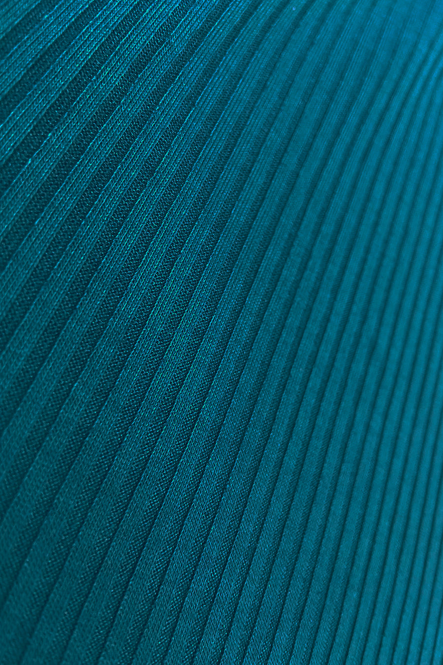 399-1 LARA Gestreiftes Kleid mit Bündchen an den Ärmeln - Meeresfarbe