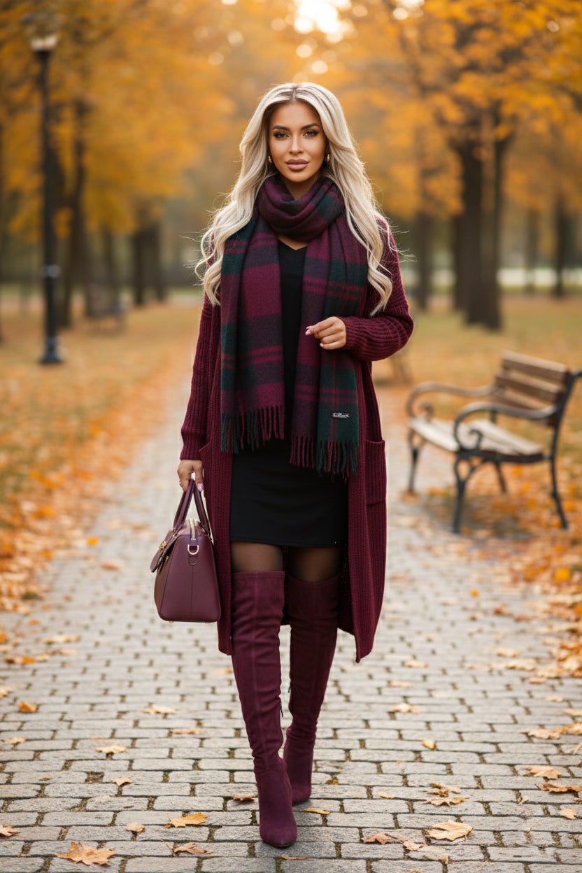 Bequemes Fledermauskleid mit langen Ärmeln - schwarz 402-10