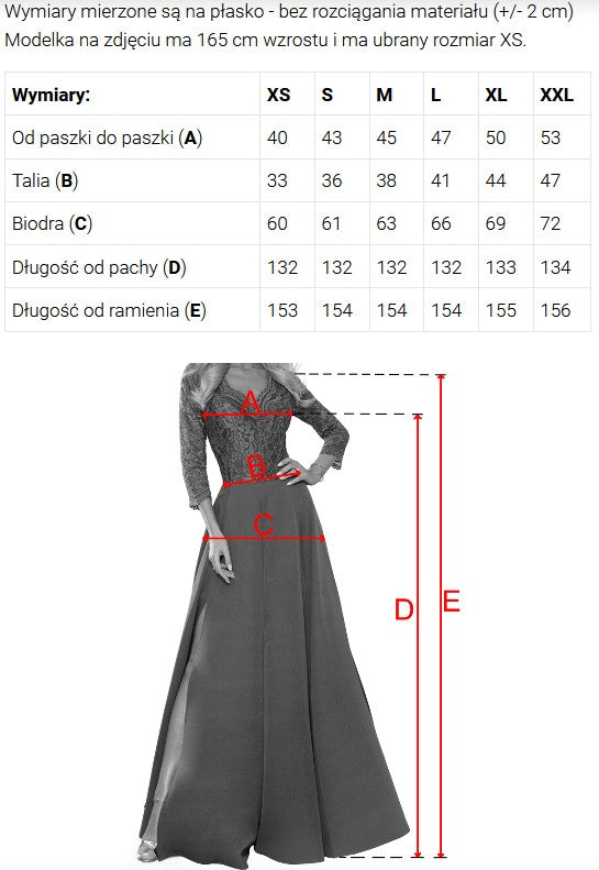 643-2 Elegantes Maxi-Abendkleid mit Schlitz und Rosen - klassisches Schwarz