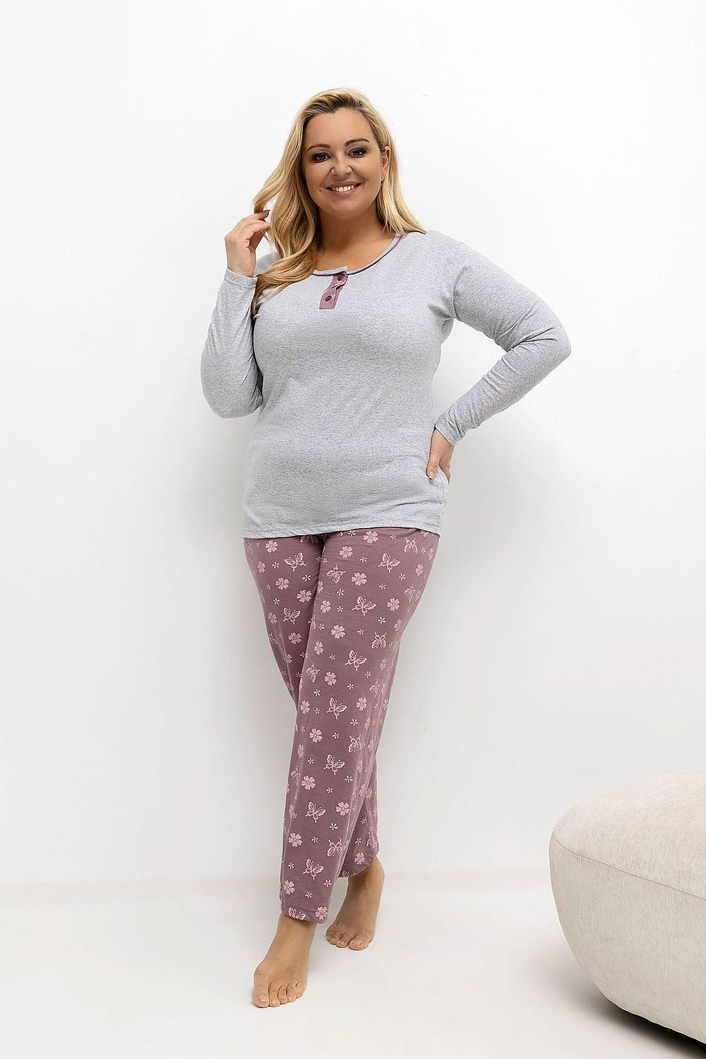  ~Piżama Plus Size model 221187 Forever Pink 
