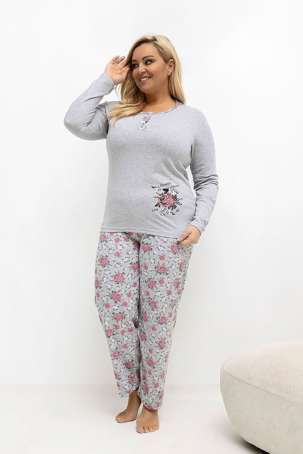  ~Piżama Plus Size model 221194 Forever Pink 